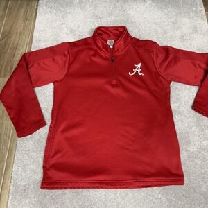 Alabama Crimson Tide Sweatshirt Mens Medium Red Football Rivalry Threads 1/4 Zip
